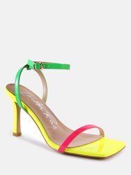 Fantasy Mid Heel Square Toe Sandals