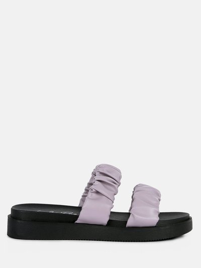 London Rag Faux Leather Ruched Strap Platform Sandals product
