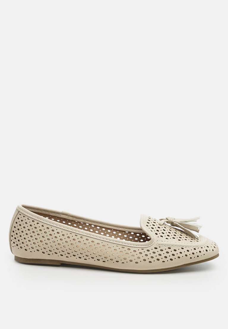 Feet Nest Perforated Microfiber Loafer - Nude
