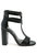 Felicity Zip Up Croc Textured Sandals - Black