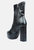 Feral High Heeled Croc Pattern Ankle Boot