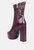 Feral High Heeled Croc Pattern Ankle Boot