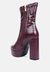 Feral High Heeled Croc Pattern Ankle Boot