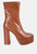 Feral High Heeled Croc Pattern Ankle Boot - Tan