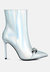 Firefly Metallic Chain Embellished Stiletto Ankle Boots - Silver
