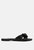 Fleurette Bow Flat Sandals - Black