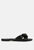 Fleurette Bow Flat Sandals - Black