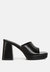 Flexes Flared Block Heel Sandals - Black