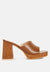 Flexes Flared Block Heel Sandals - Tan