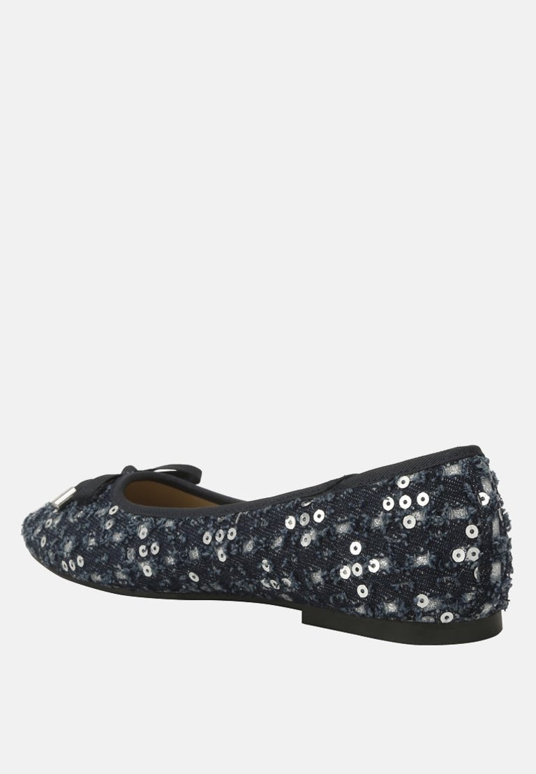 Florent Sequin Flat Bow Ballerinas