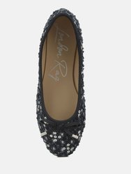 Florent Sequin Flat Bow Ballerinas