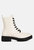 Forter Faux Leather Lace up Boots - Ecru
