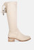 Francesca Tassels Detail Short Heel Calf Boot - Beige