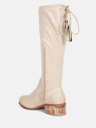 Francesca Tassels Detail Short Heel Calf Boot