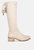 Francesca Tassels Detail Short Heel Calf Boot - Beige