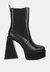 Frosty High Platform Block Heel Chelsea Boot - Black