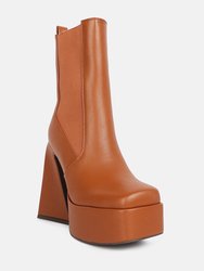 Frosty High Platform Block Heel Chelsea Boot