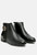 Frothy Buckled Ankle Boots With Croc Detail