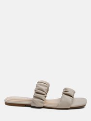 Gather Sparks Strap Slip-On Flat - Beige