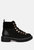 Gatlinburg Shearling Collar Ankle Boots - Black