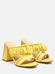 Genesis Ruched Strap Block Sandals