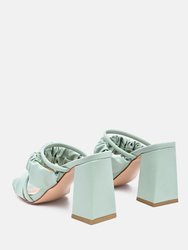 Genesis Ruched Strap Block Sandals