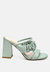 Genesis Ruched Strap Block Sandals - Mint