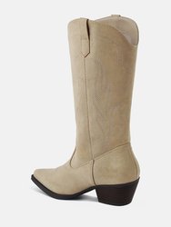 Ginni Embroidered Calf Boots