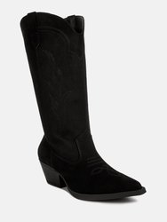 Ginni Embroidered Calf Boots