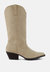 Ginni Embroidered Calf Boots - Sand