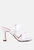 Glam Girl Twisted Strap Spool Heel Sandals - White
