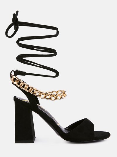 London Rag Gone Gurl Metal Chain Lace Up Sandals product