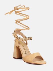 Gone Gurl Metal Chain Lace Up Sandals