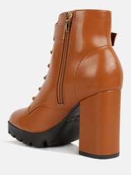 Grahams Faux Leather Lace Up Boots