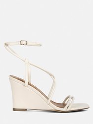 Gram Hunt Ankle Strap Wedge Sandals - Ecru