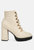 Hamiltons Lace up Block Heel Boots - Beige