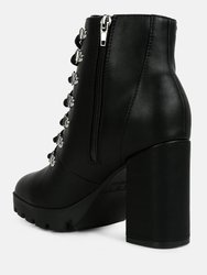 Hamiltons Lace up Block Heel Boots