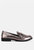 Haruka Metallic Faux Leather Loafers - Pewter