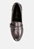 Haruka Metallic Faux Leather Loafers