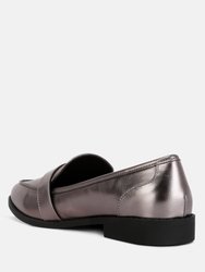 Haruka Metallic Faux Leather Loafers