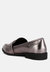 Haruka Metallic Faux Leather Loafers