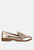 Haruka Metallic Faux Leather Loafers - Rose Gold