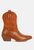 Hasting Patchwork Detail Low Heel Cowboy Boots - Tan
