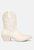 Hasting Patchwork Detail Low Heel Cowboy Boots - Beige