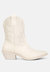 Hasting Patchwork Detail Low Heel Cowboy Boots - Beige