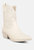 Hasting Patchwork Detail Low Heel Cowboy Boots