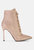 Head on Faux Suede Diamante Ankle Boots - Beige