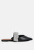 Hemessen Diamante Strap Flat Mules - Black