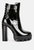 High Key Collared High Heel Ankle Boot - Black