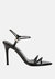 High Porch Drawstring Band Stiletto Sandals - Black